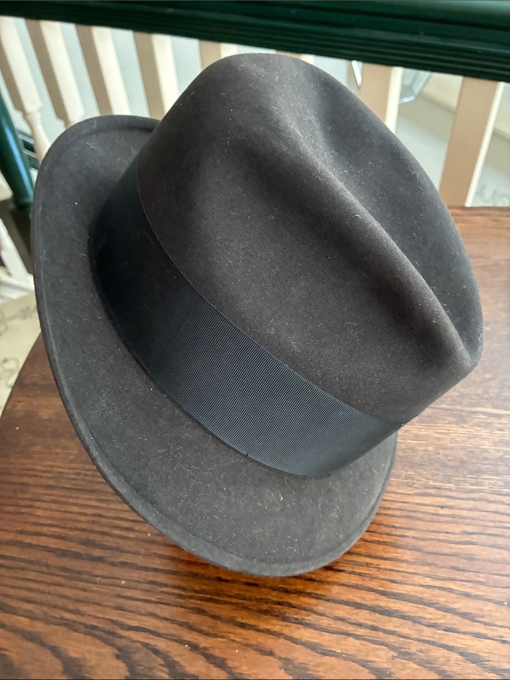 Vintage Men's Classic Black Wool Fedora Hat/ Donna Classic